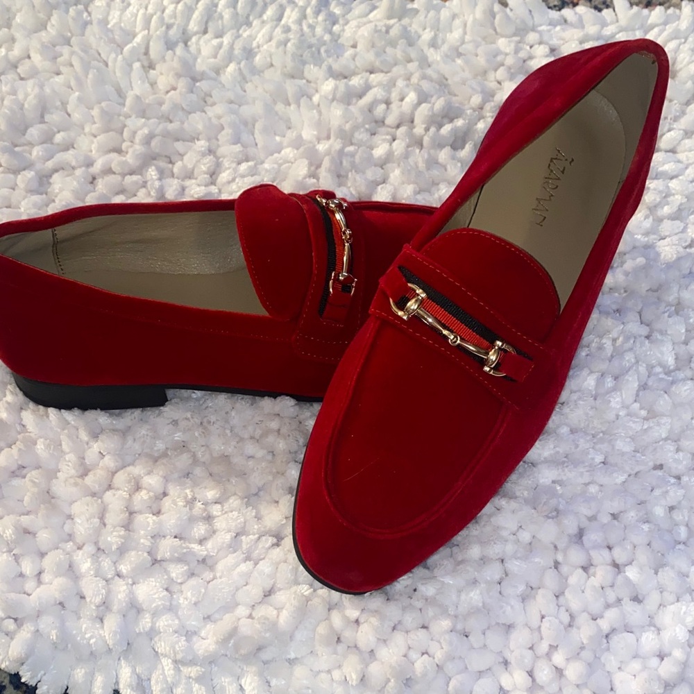 Elegant Red Loafers. Azarman suede size 12 men